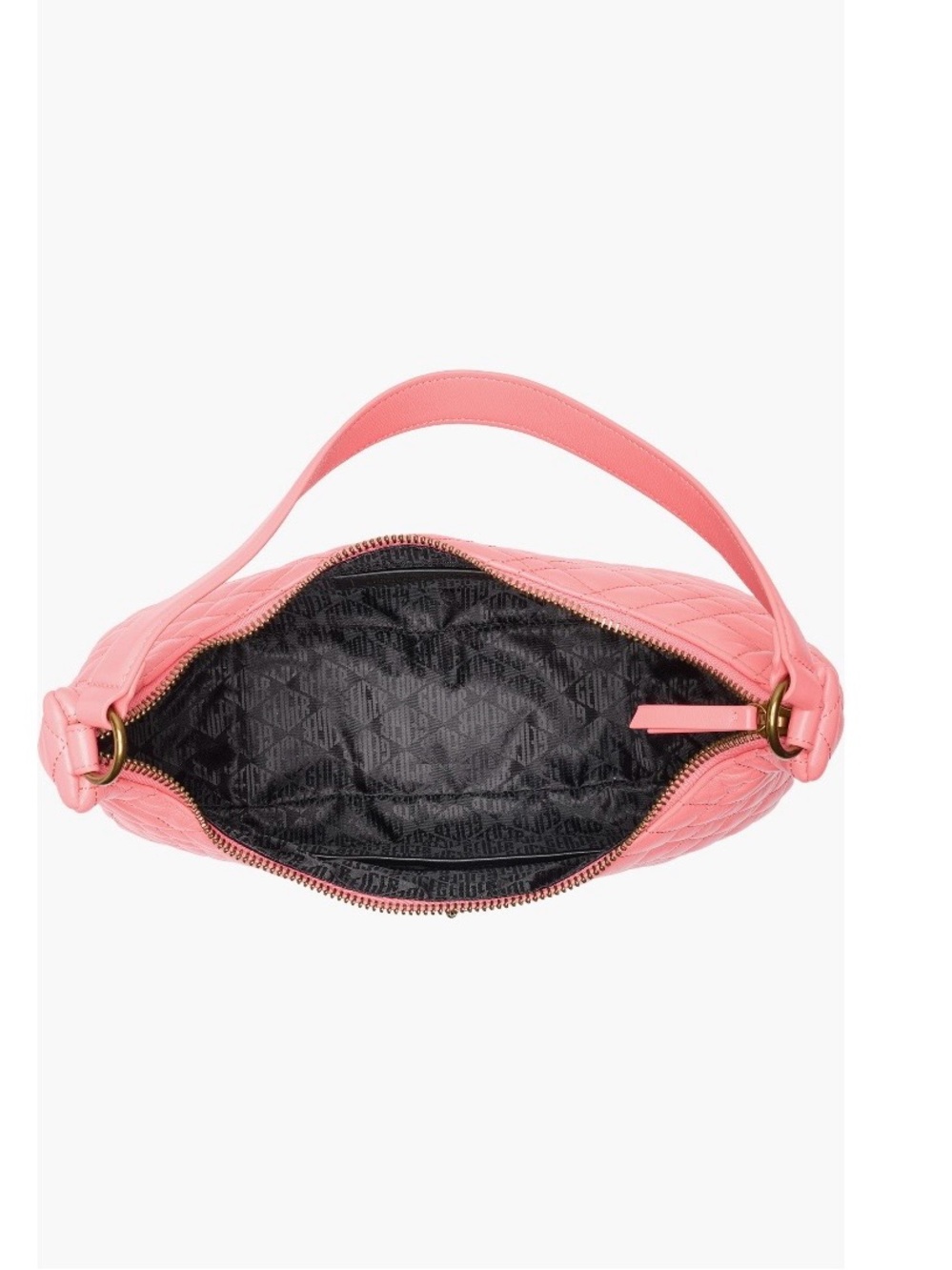 Kurt Geiger Large Pink Quilted Leather Brixton Hobo Style Shoulder Bag - Picture 4 of 4